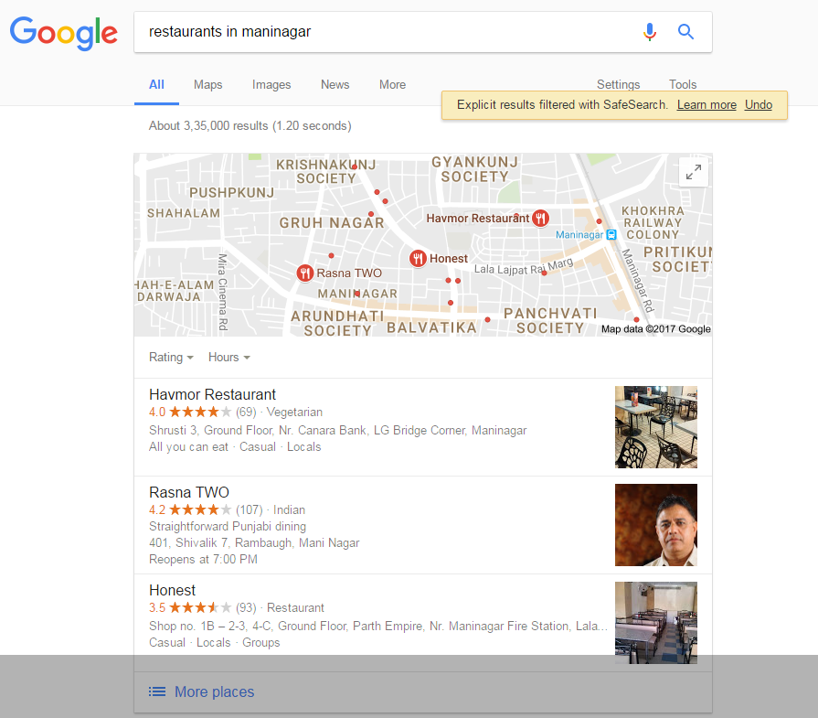 restaurants in maninagar Google Search